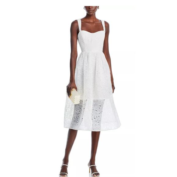 FRENCH‎ CONNECTION Evelyn Sleeveless Lace Midi Dress Size 12 - Picture 1 of 9